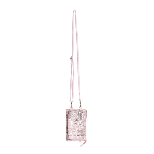 Wild Chic Phone Case Bag in Silver Fleck Pink, view 1 — Soul Flow Apparel