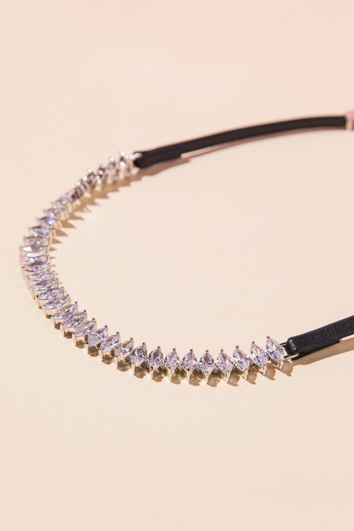Rhinestone Diana Necklace With Zirconia And Metal Accents
