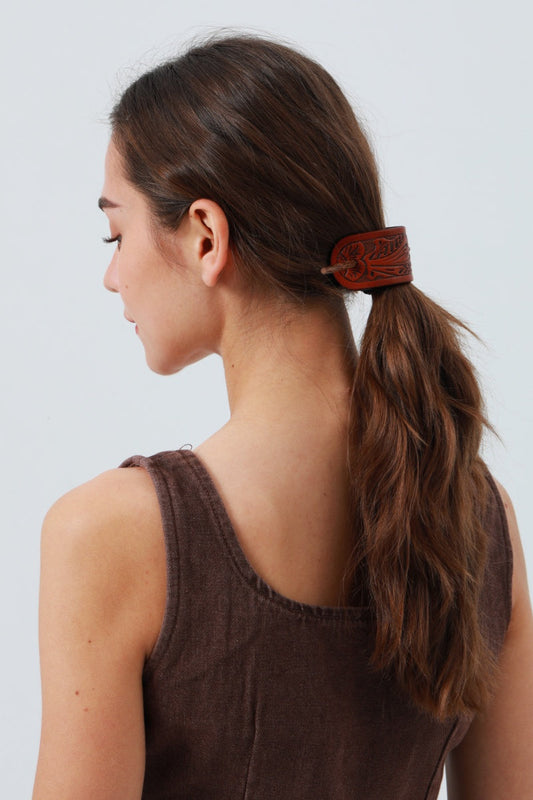 Western Tooled Leather Hair Stick – Cowgirl Styling Accent