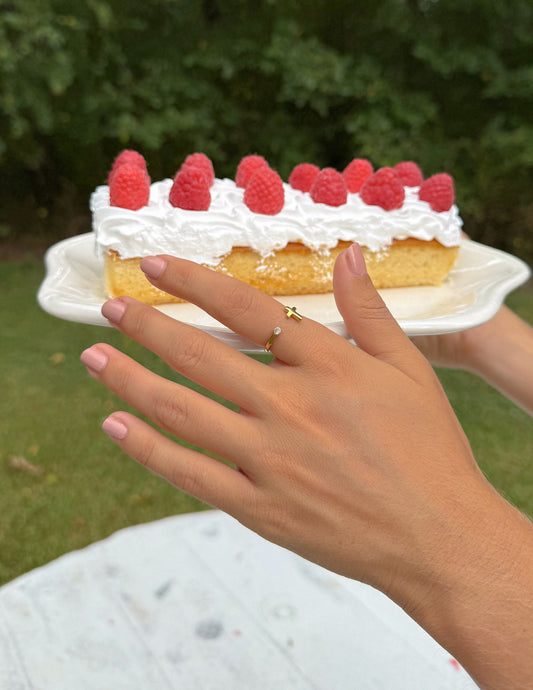 Wrapped Cross Gem Ring