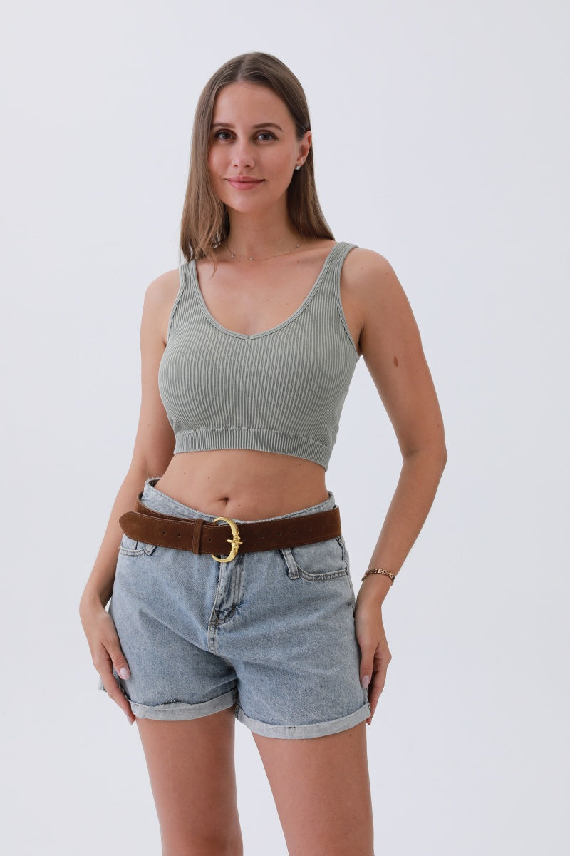 Chic Modern Suede Belt โ Gold Circle Buckle for Effortless Style ?????-Soul Flow Apparel