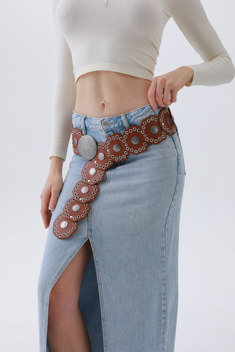 Classic Western Leather Belt – Vintage Cowboy Style ??????-Soul Flow Apparel