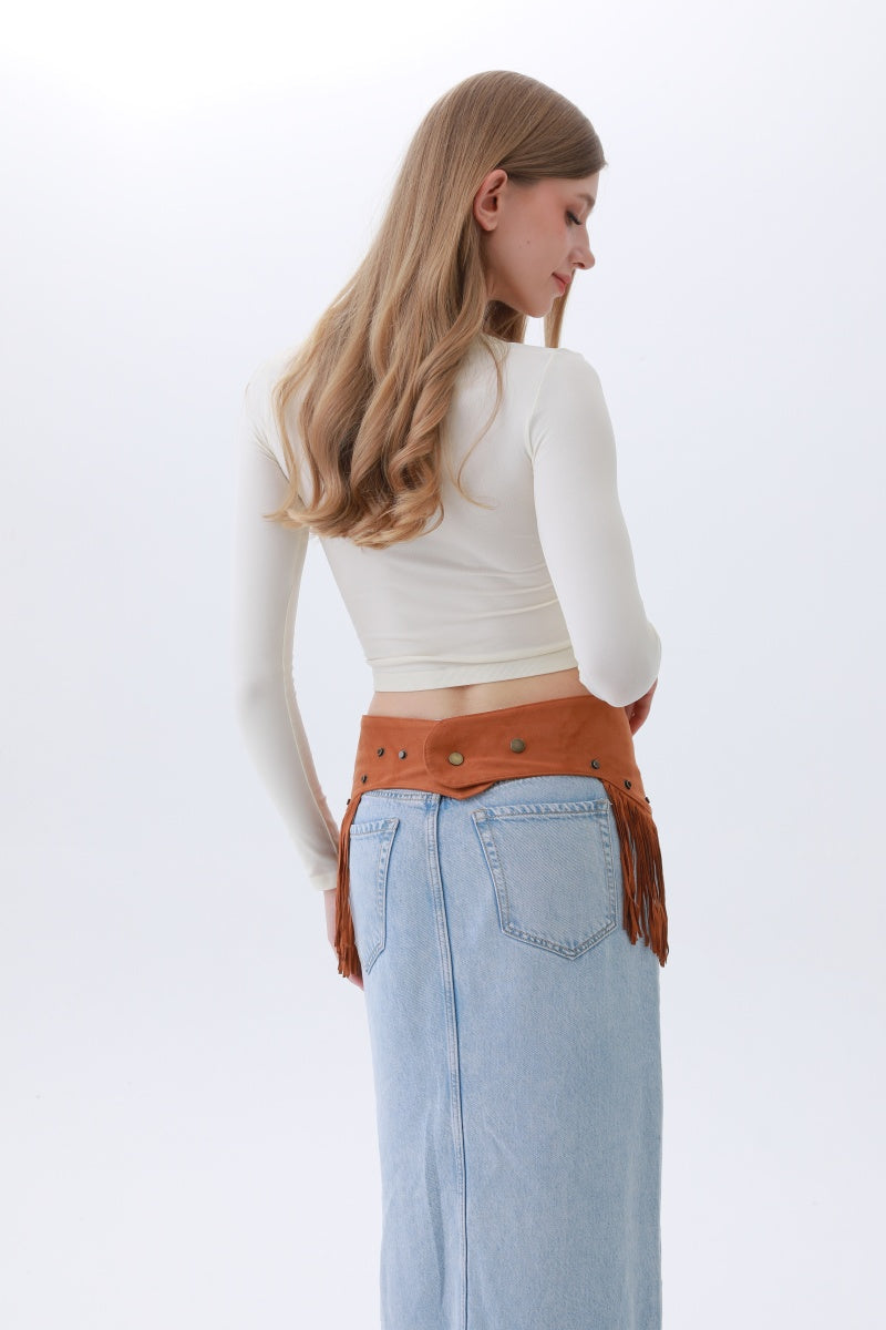Boho Punk Corset Belt – Fringe & Studded Statement?-Soul Flow Apparel
