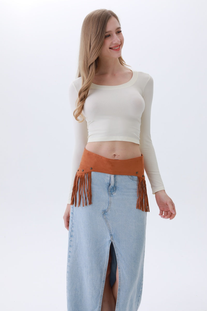 Boho Punk Corset Belt – Fringe & Studded Statement?-Soul Flow Apparel