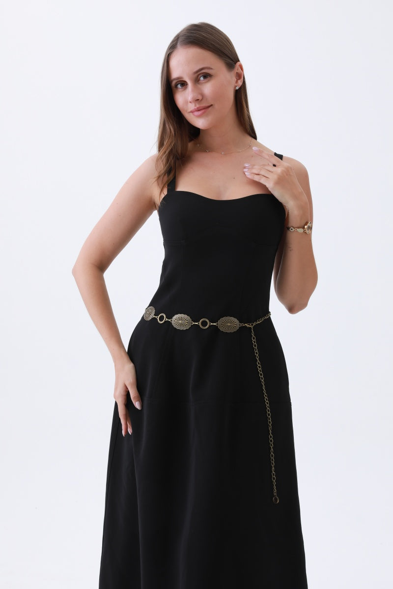 Western Chain Link Belt – Edgy Oval & O-Ring Buckle??????-Soul Flow Apparel