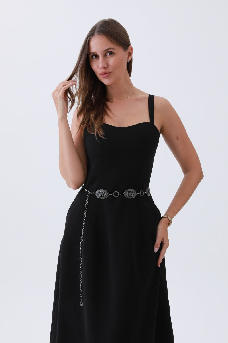 Western Chain Link Belt – Edgy Oval & O-Ring Buckle??????-Soul Flow Apparel