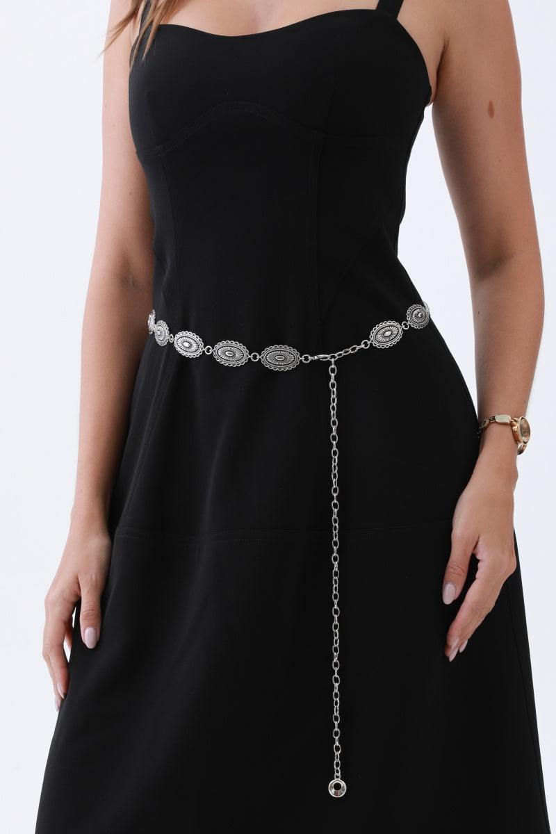 Vintage Oval Buckle Belt – Western Chain Strap Design??????-Soul Flow Apparel