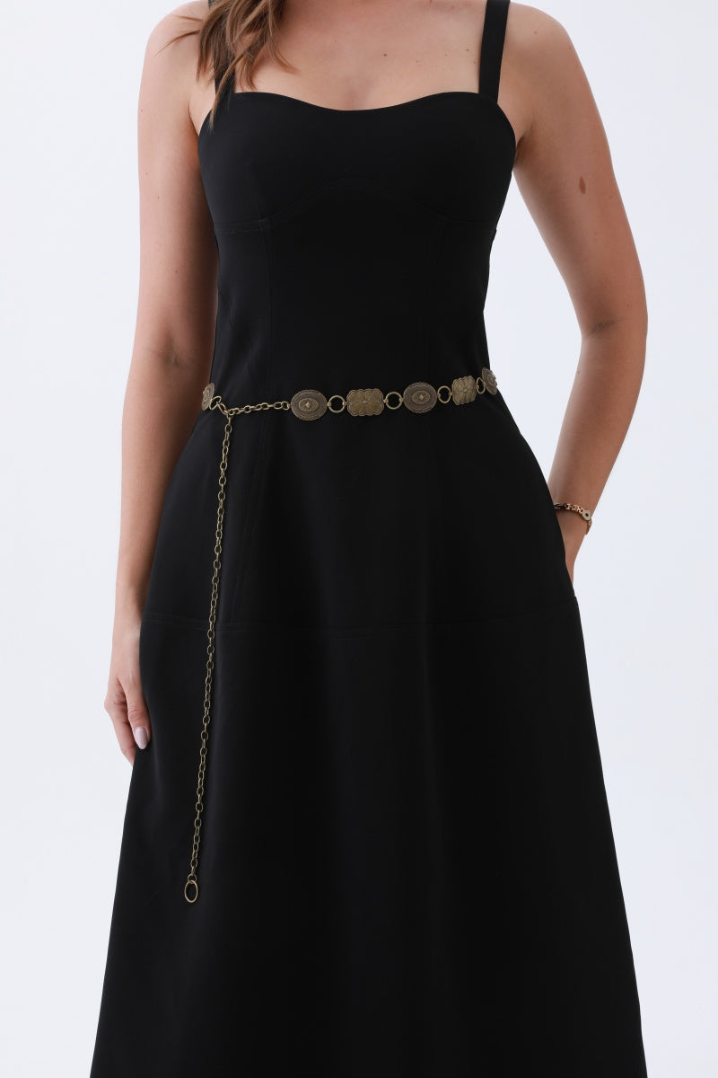 Geometric Western Belt – Vintage Chain & Cowboy Charm??????-Soul Flow Apparel