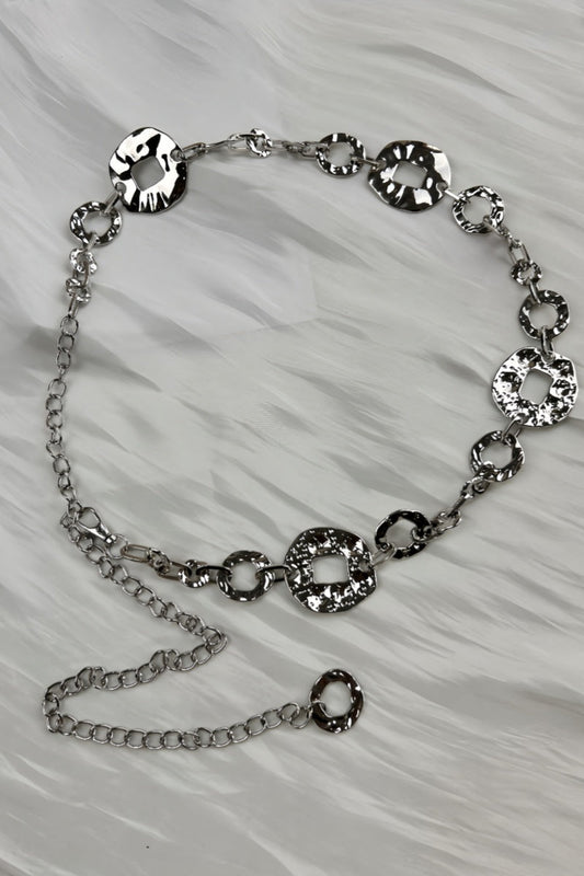 Hollow-Out Disc Waist Chain – Lightweight Metal Accent