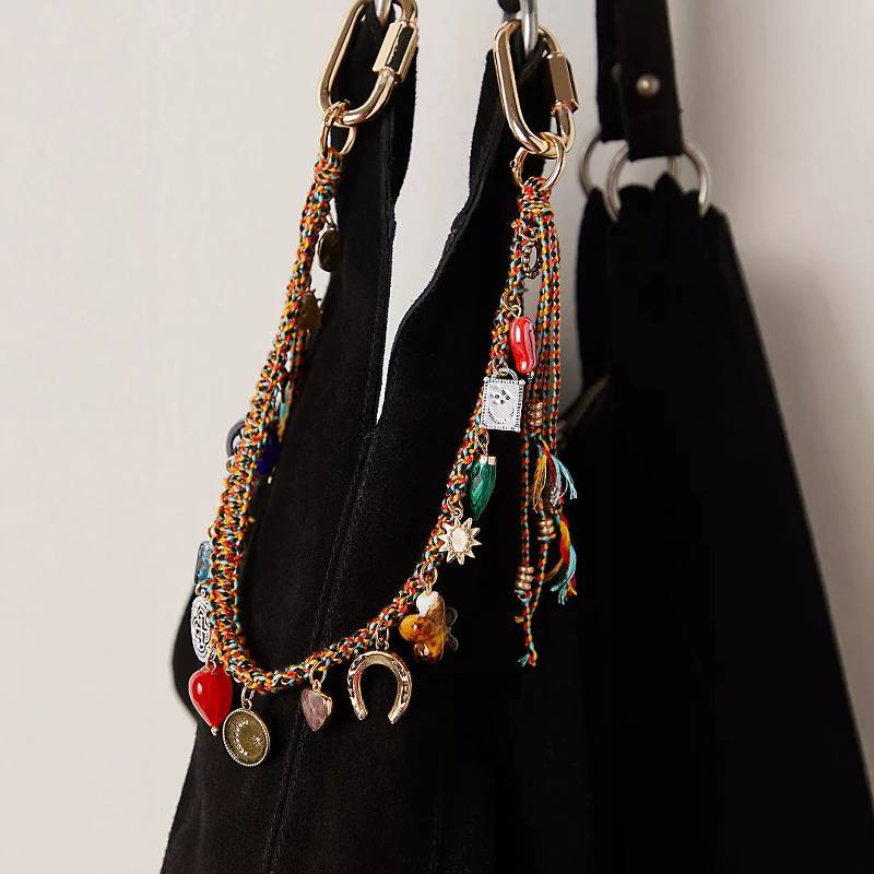 Bold Evil Eye Bag Charm Chain โ Handwoven Strap for Fierce Style ๐๏ธ๐ฅ