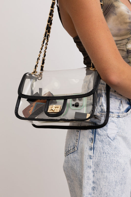 Stadium Chic Clear Flap Bag  ????-Soul Flow Apparel