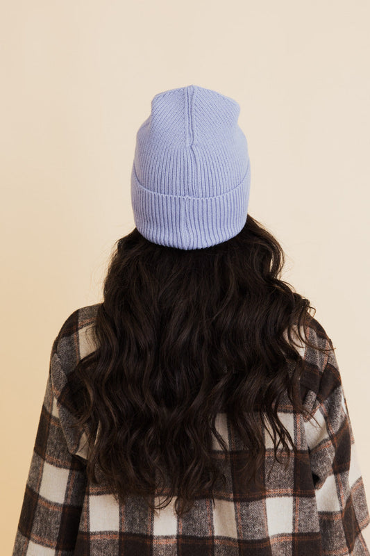 Embroidered Smiley Face Ribbed Knit Beanie-Soul Flow Apparel