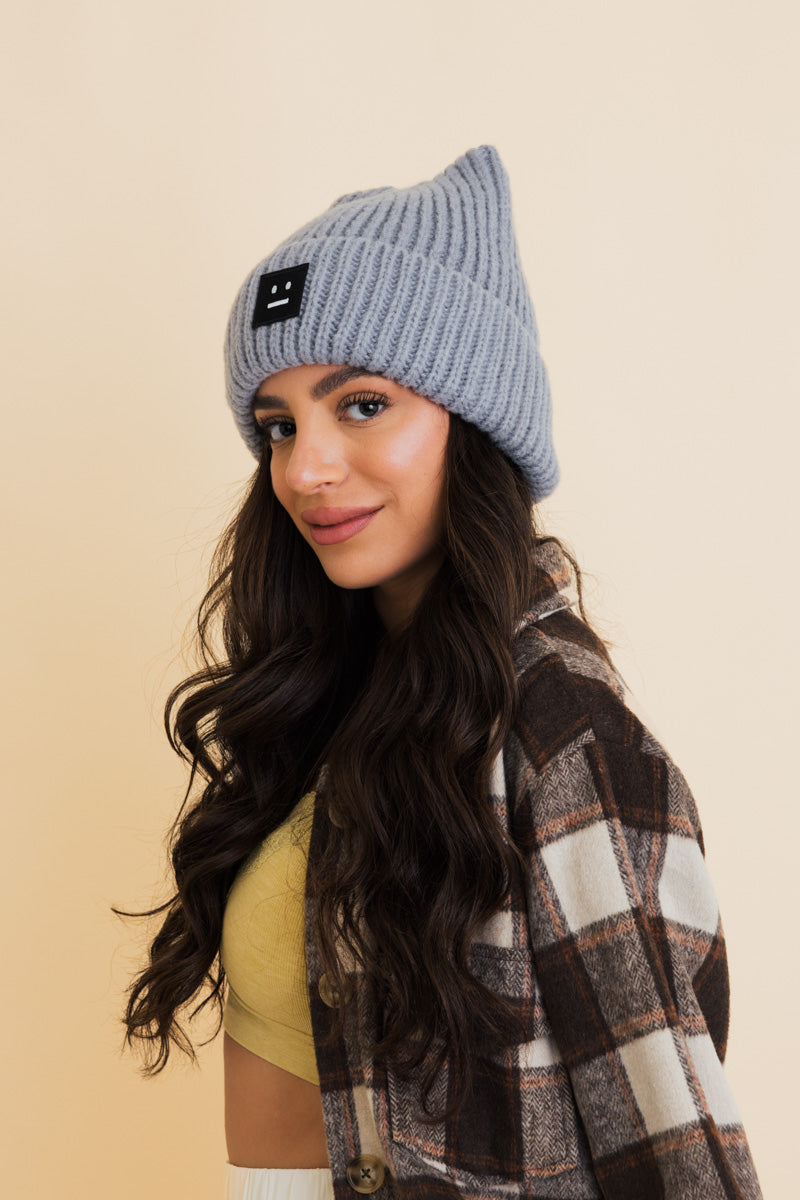 Soul Flow Apparel | Boho Chill Vibes Soft Ribbed Square Top Beanie