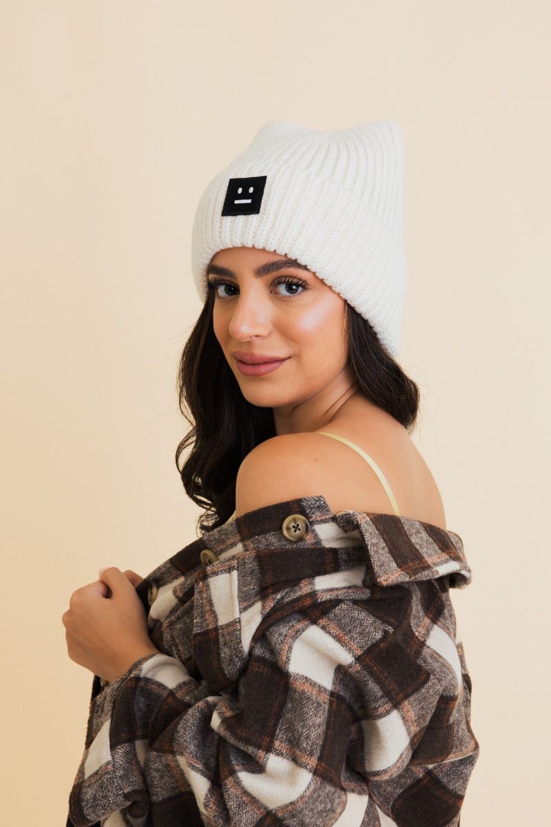 Soul Flow Apparel | Boho Chill Vibes Soft Ribbed Square Top Beanie