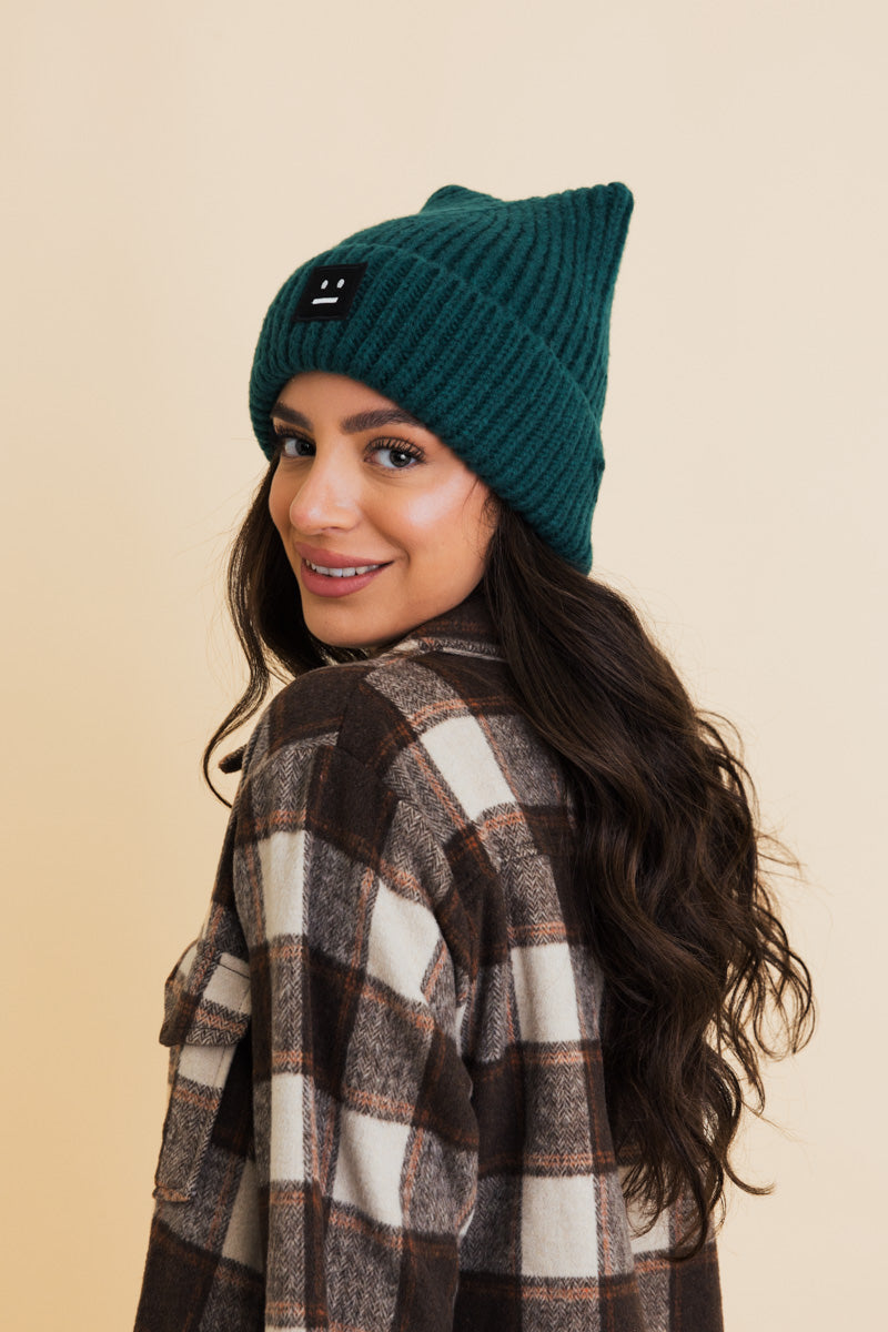 Chill Vibes Soft Ribbed Square Top Beanie-Soul Flow Apparel