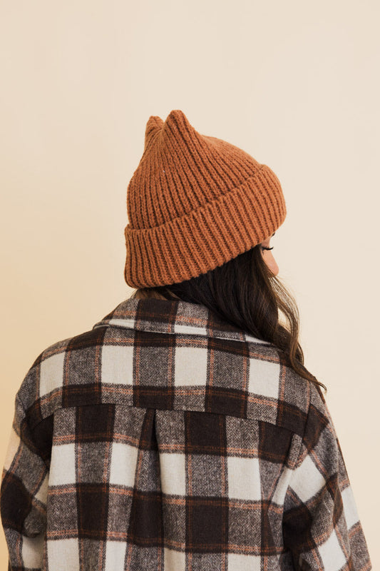 Chill Vibes Soft Ribbed Square Top Beanie-Soul Flow Apparel