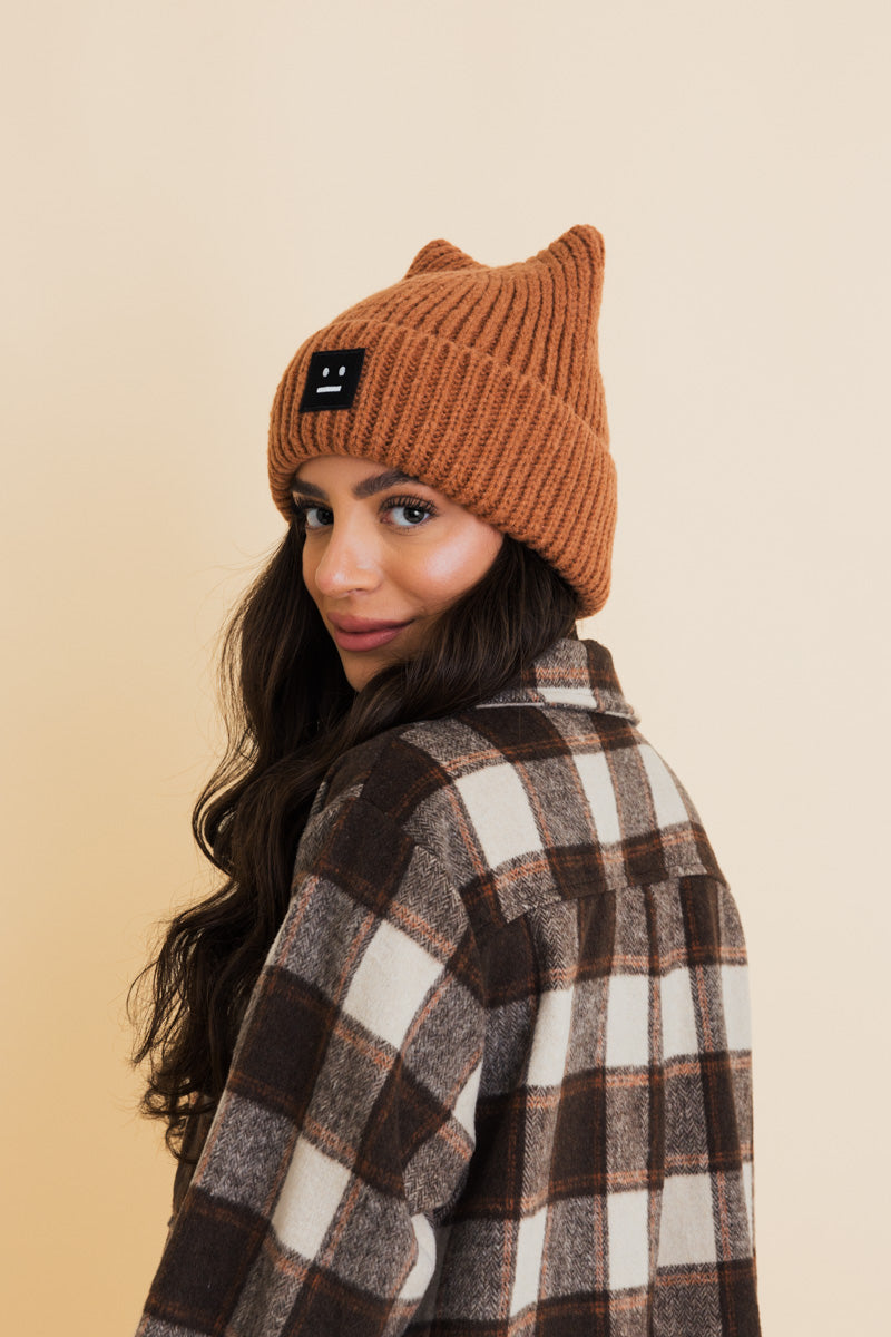 Soul Flow Apparel | Boho Chill Vibes Soft Ribbed Square Top Beanie