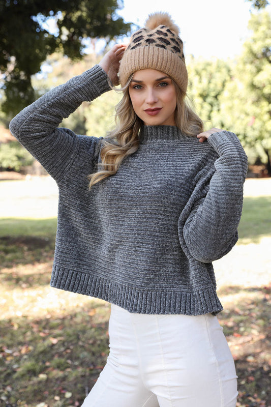 Leopard Knit Beanie-Soul Flow Apparel