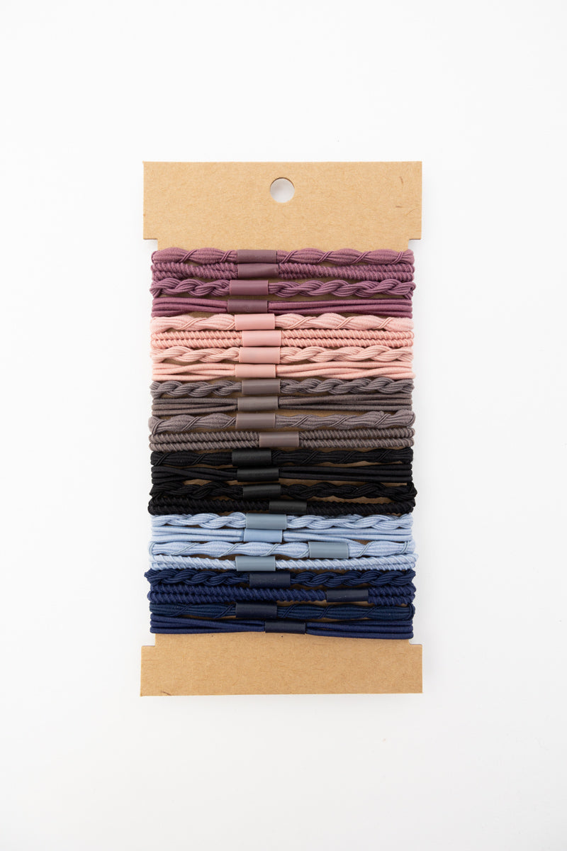Solid Hues Twisted Stackable Hair Tie Bracelet Set ????-Soul Flow Apparel