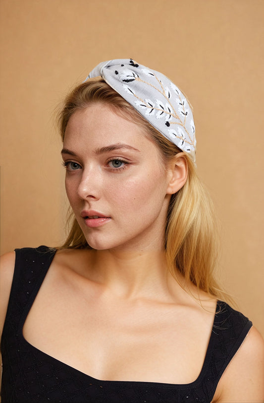 Floral Fun Monochrome Headband-Soul Flow Apparel