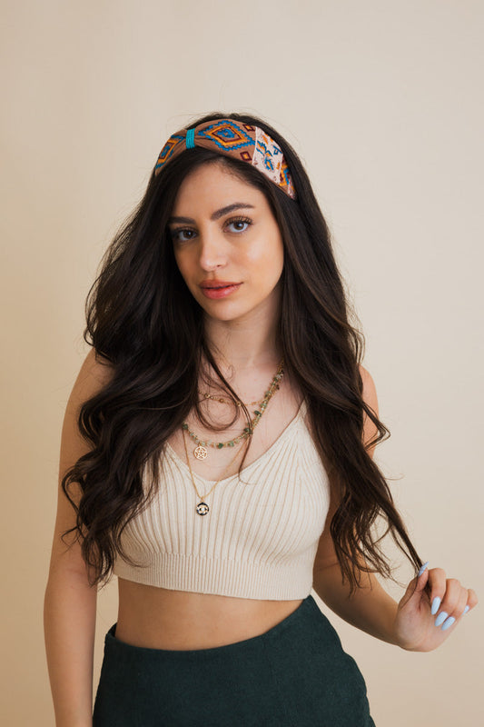 Charm Beaded Embroidered Headband-Soul Flow Apparel