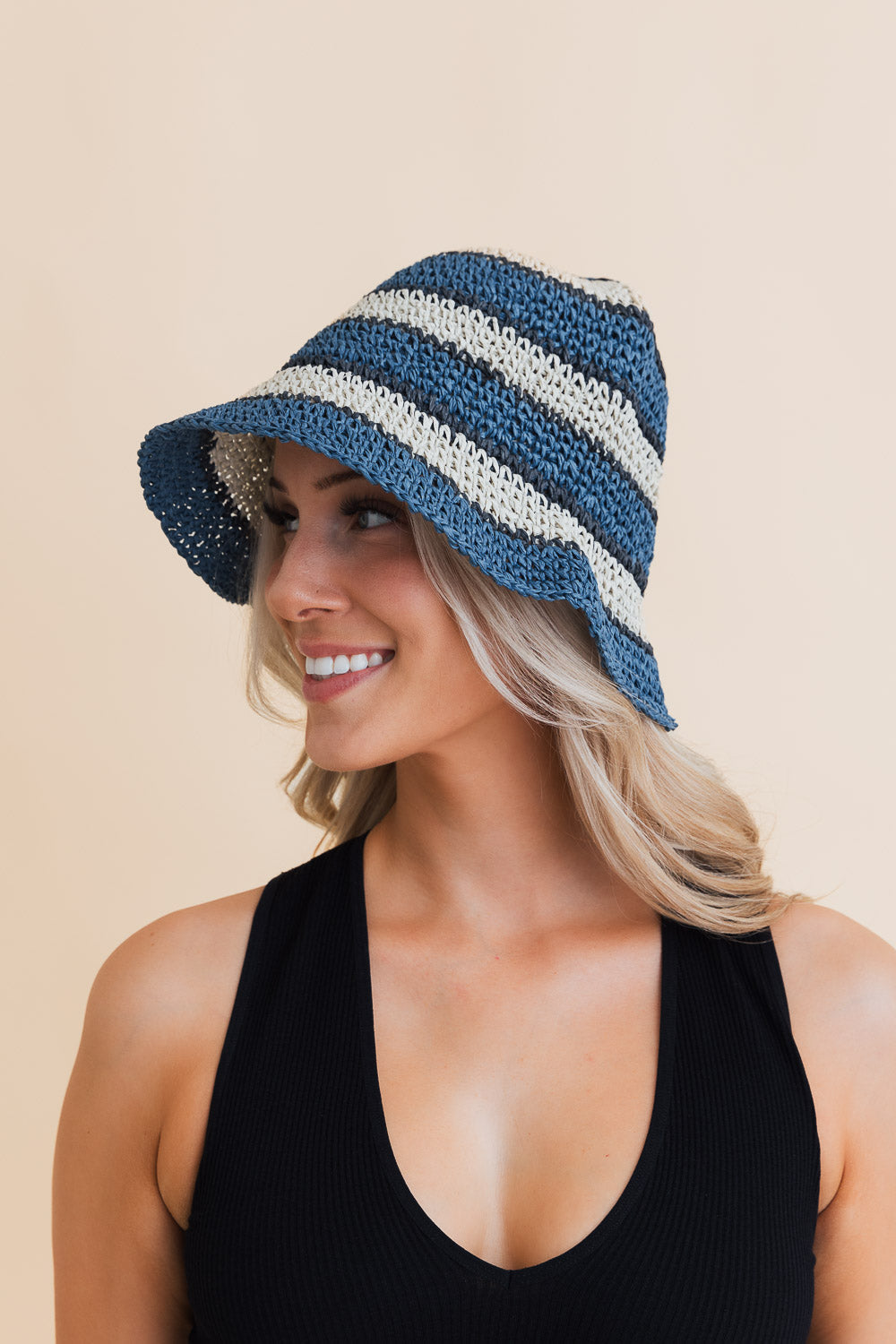 Woven Wonders Striped Sun Weave Hat-Soul Flow Apparel