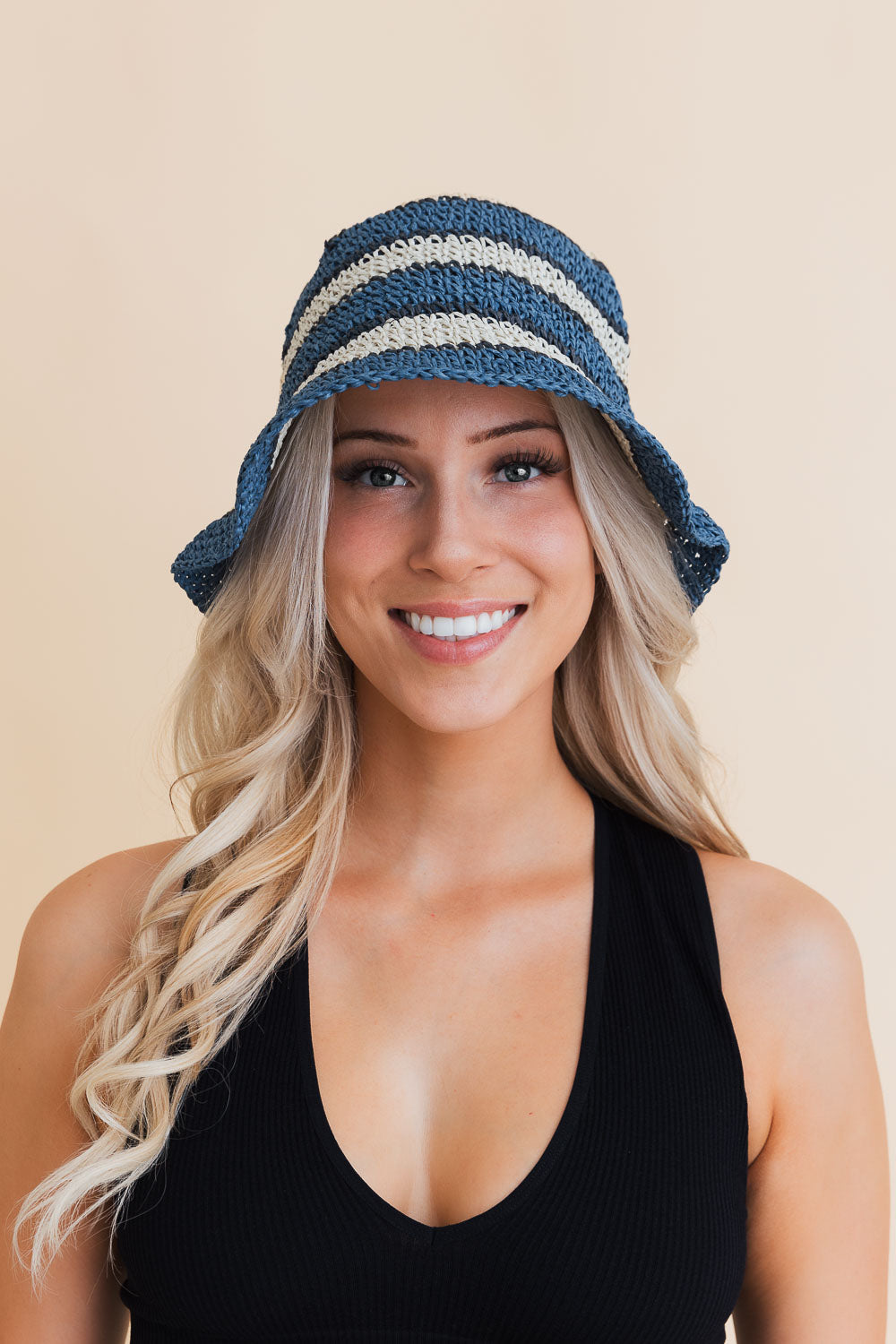 Woven Wonders Striped Sun Weave Hat-Soul Flow Apparel