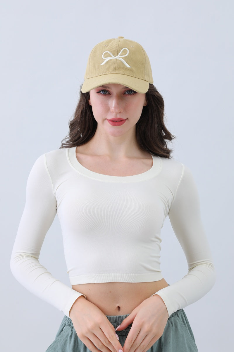 Embroidered Bow Ribbon Baseball Cap – Stylish & Chic🎀⚾️