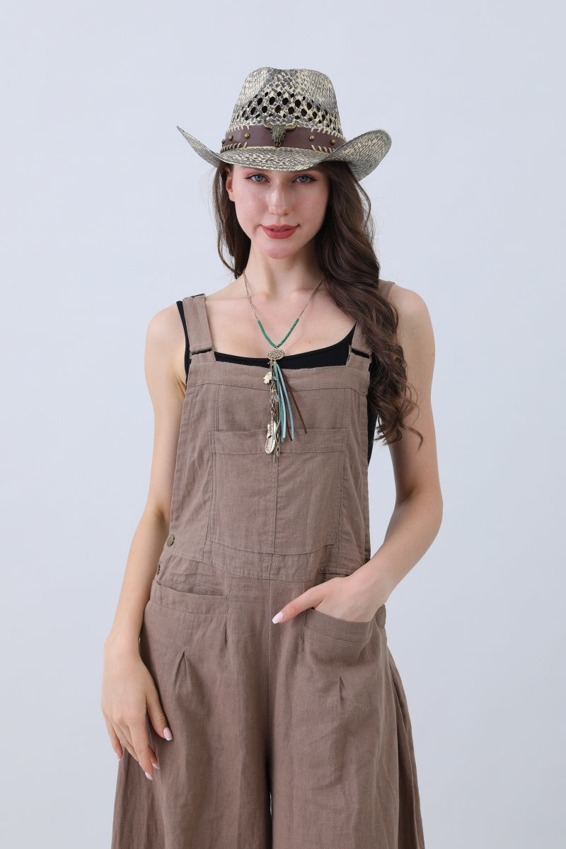 Edgy Ink-Western Hat – Bull Skull Band & Artistic Flair????????-Soul Flow Apparel