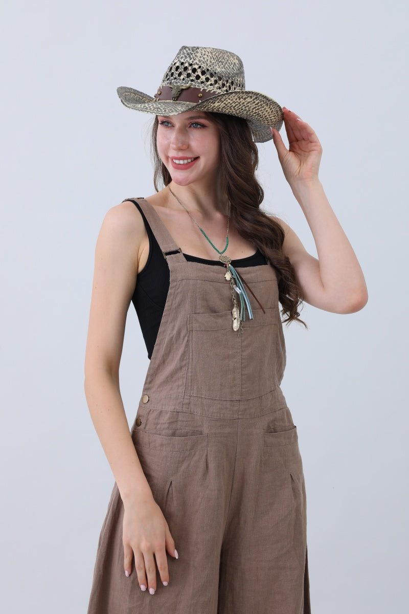 Edgy Ink-Western Hat – Bull Skull Band & Artistic Flair????????-Soul Flow Apparel