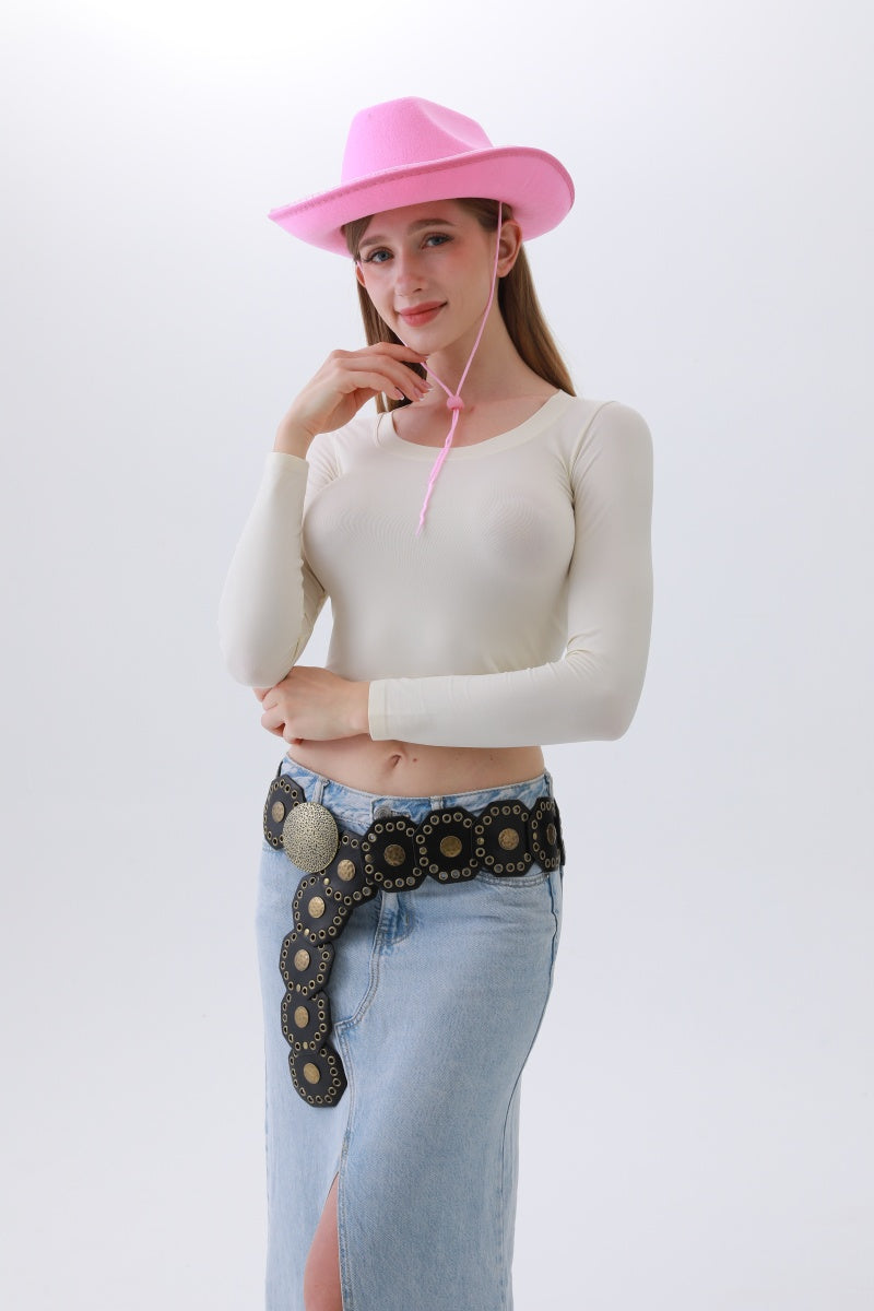 Classic Western Leather Belt – Vintage Cowboy Style ??????-Soul Flow Apparel