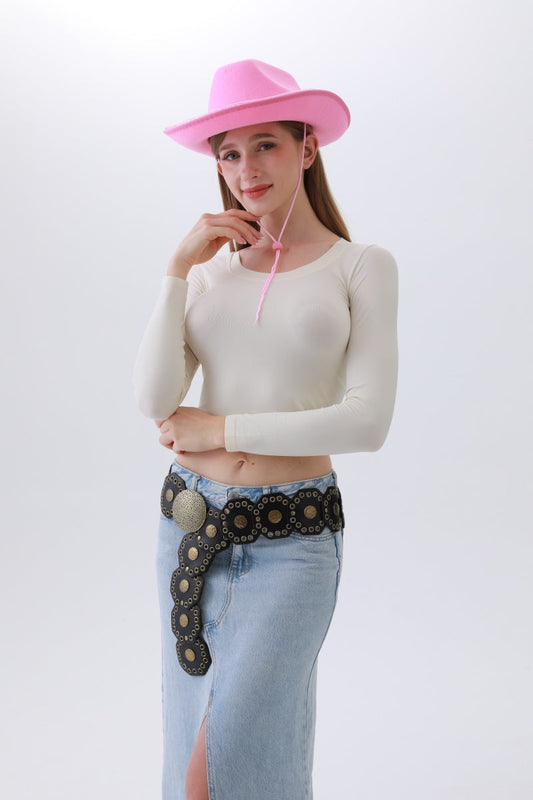 Classic Western Leather Belt – Vintage Cowboy Style ??????-Soul Flow Apparel