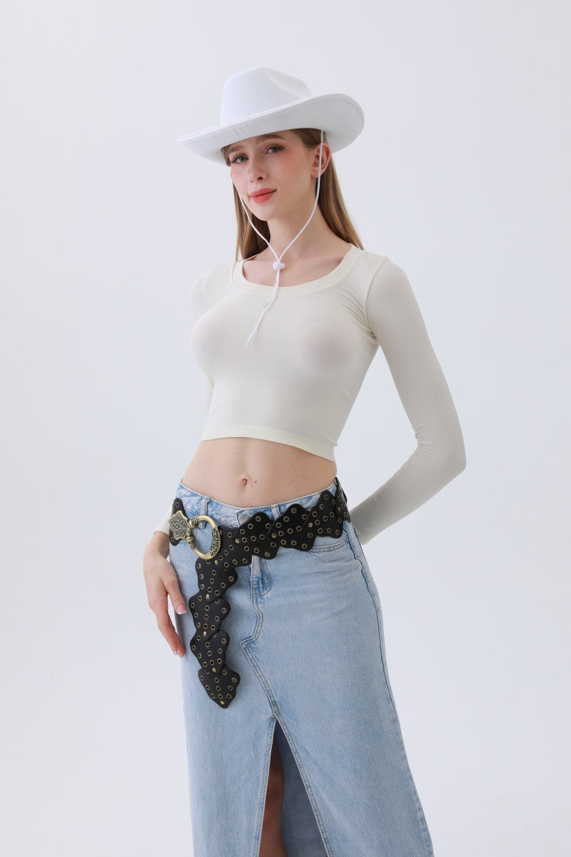 Vintage Leaf Stud Belt – Adjustable Bohemian Waist Cincher?????-Soul Flow Apparel