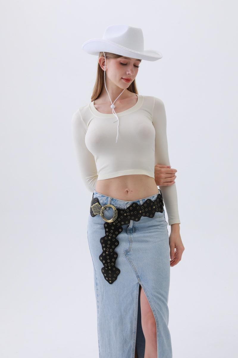 Vintage Leaf Stud Belt – Adjustable Bohemian Waist Cincher?????-Soul Flow Apparel
