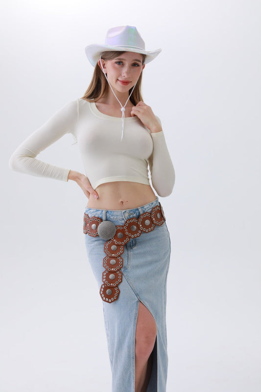 Classic Western Leather Belt – Vintage Cowboy Style ??????-Soul Flow Apparel