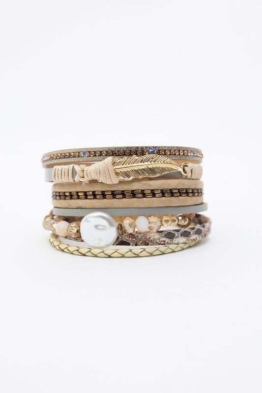 Bohemian Goddess Multi Strand Charmed Bracelet-Soul Flow Apparel