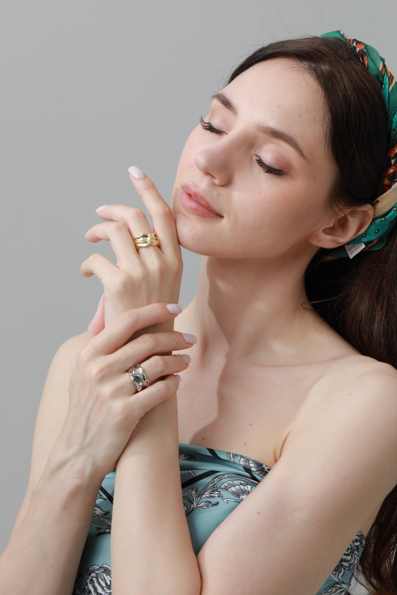 Luxe Asymmetrical Nugget Rings – Minimalist Open-Band Jewelry ??????-Soul Flow Apparel