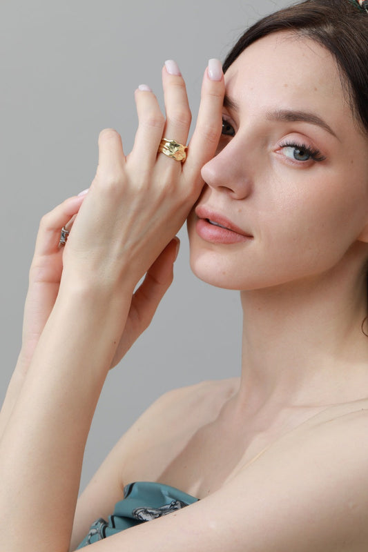 Luxe Asymmetrical Nugget Rings – Minimalist Open-Band Jewelry ??????-Soul Flow Apparel