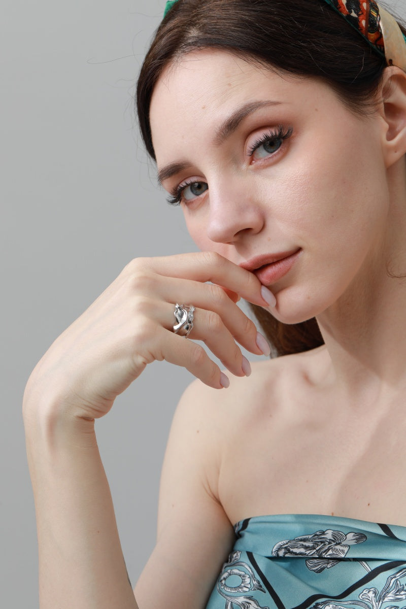 Luxe Asymmetrical Nugget Rings – Minimalist Open-Band Jewelry ??????-Soul Flow Apparel