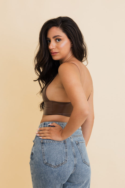 Vegan Leather Longline Bralette - New Colors ?????-Soul Flow Apparel