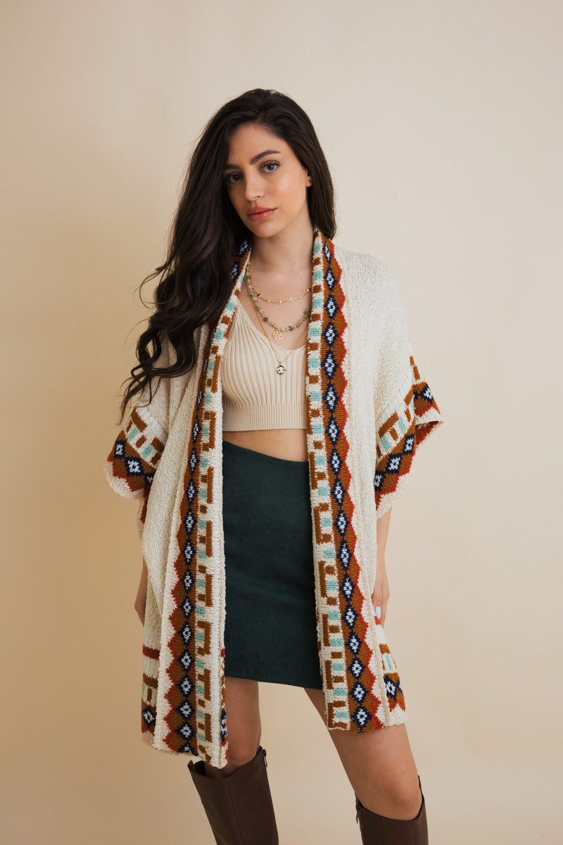 Kachina Style Tapestry Knit Ruana-Soul Flow Apparel