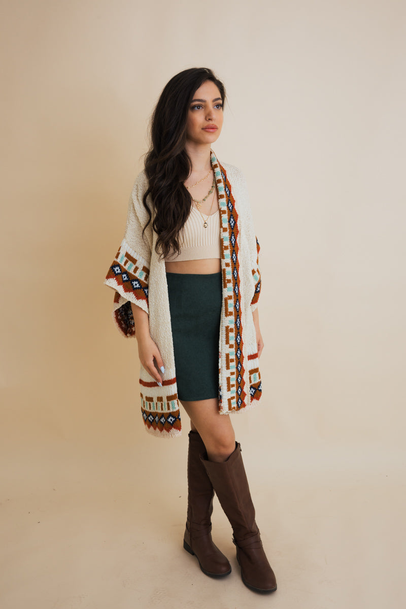 Kachina Style Tapestry Knit Ruana-Soul Flow Apparel