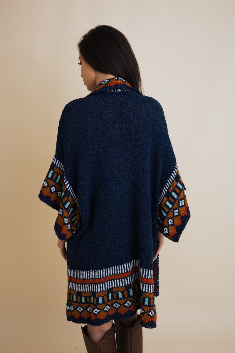 Kachina Style Tapestry Knit Ruana-Soul Flow Apparel