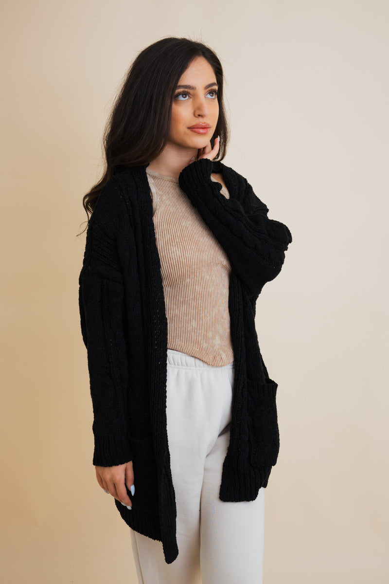 Classic Snuggle Comfort Cable Knit Cardigan-Soul Flow Apparel