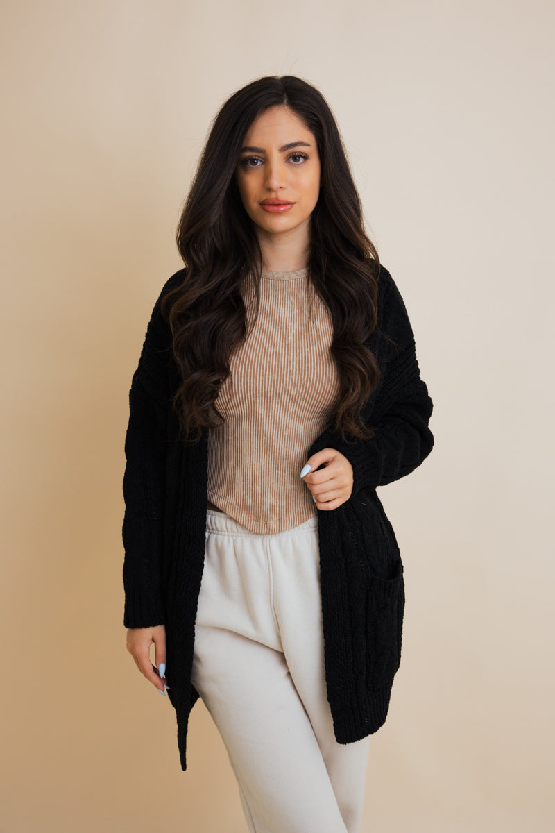 Classic Snuggle Comfort Cable Knit Cardigan-Soul Flow Apparel