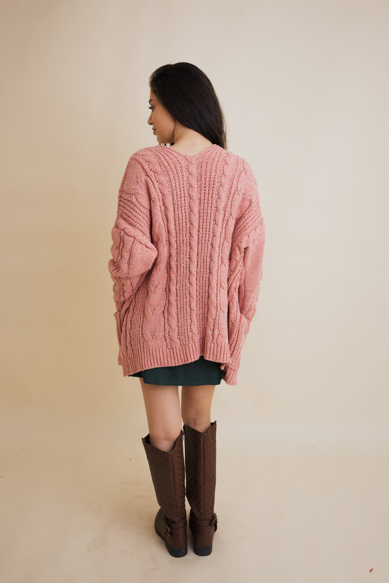 Classic Snuggle Comfort Cable Knit Cardigan-Soul Flow Apparel