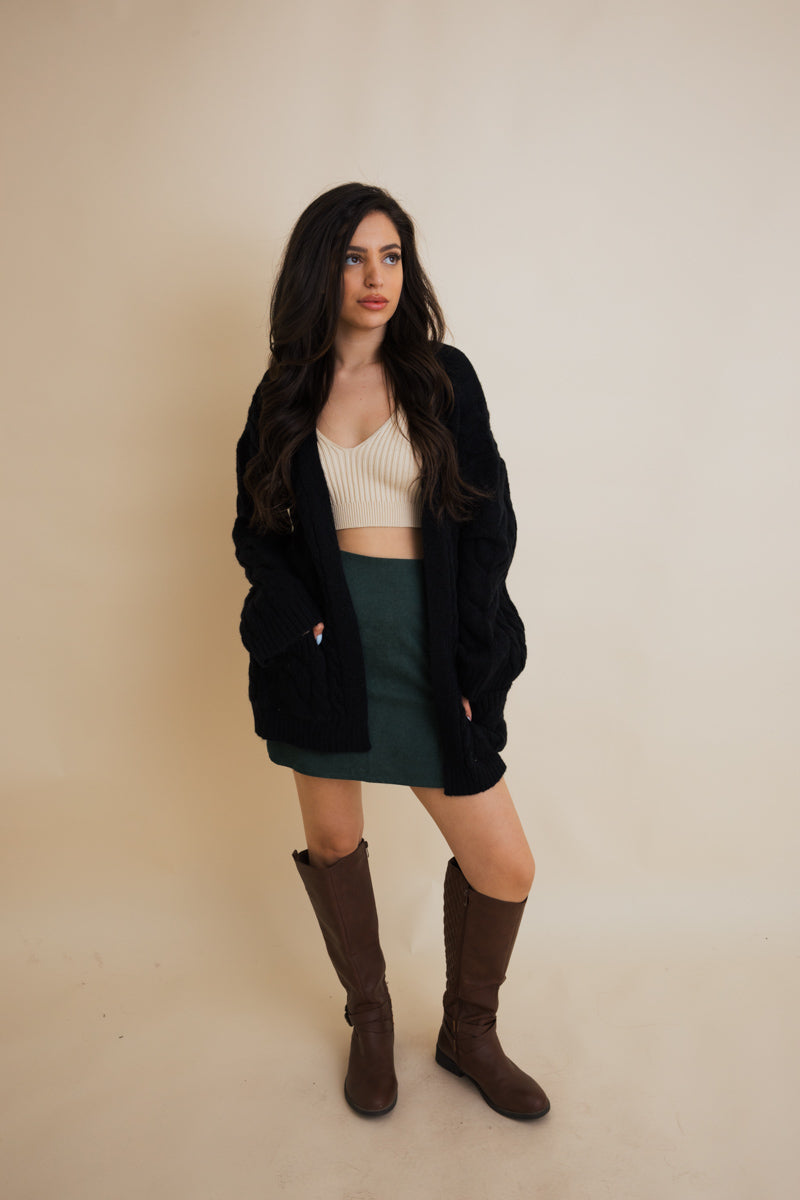 Dreamy Days Cable Knit Open Cardigan-Soul Flow Apparel