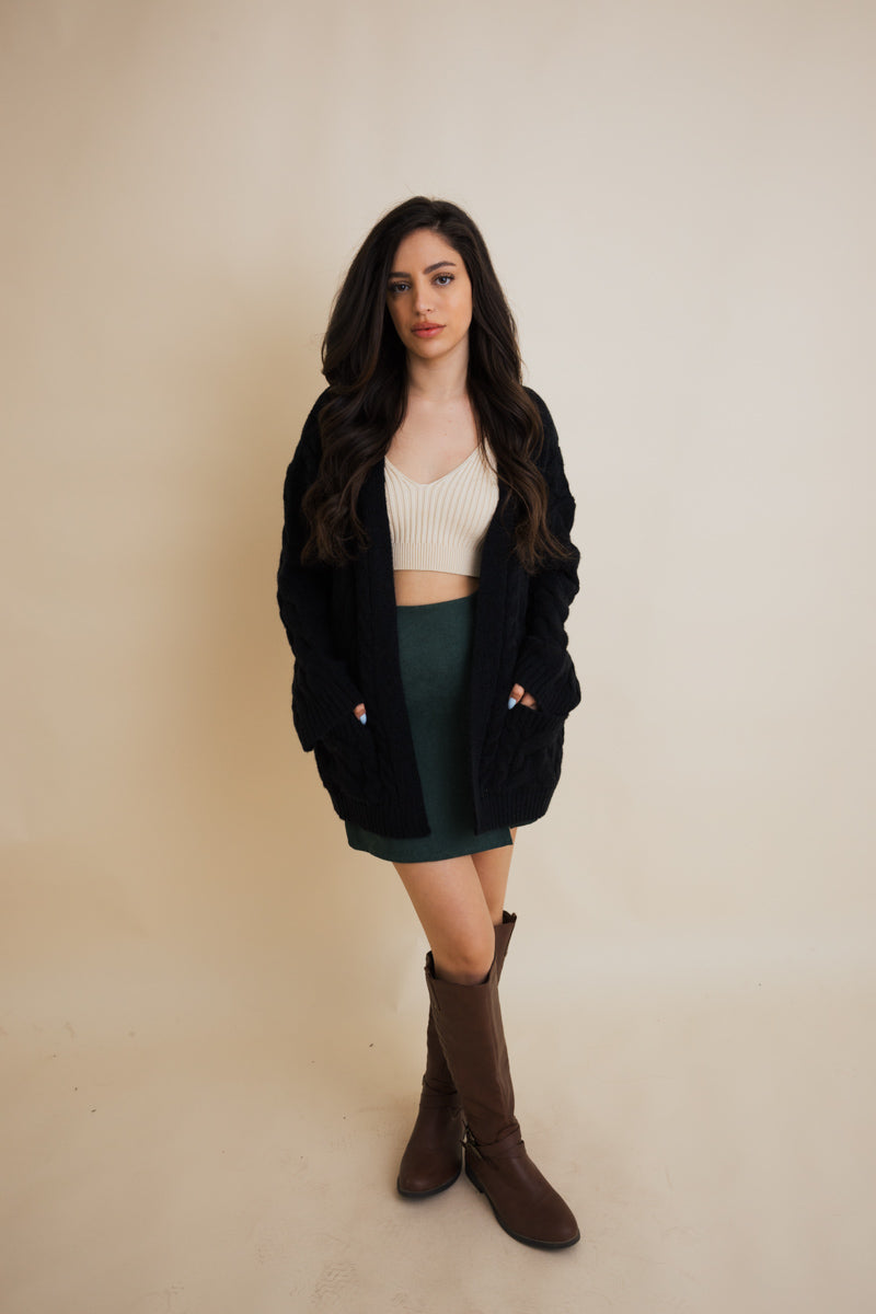 Dreamy Days Cable Knit Open Cardigan-Soul Flow Apparel