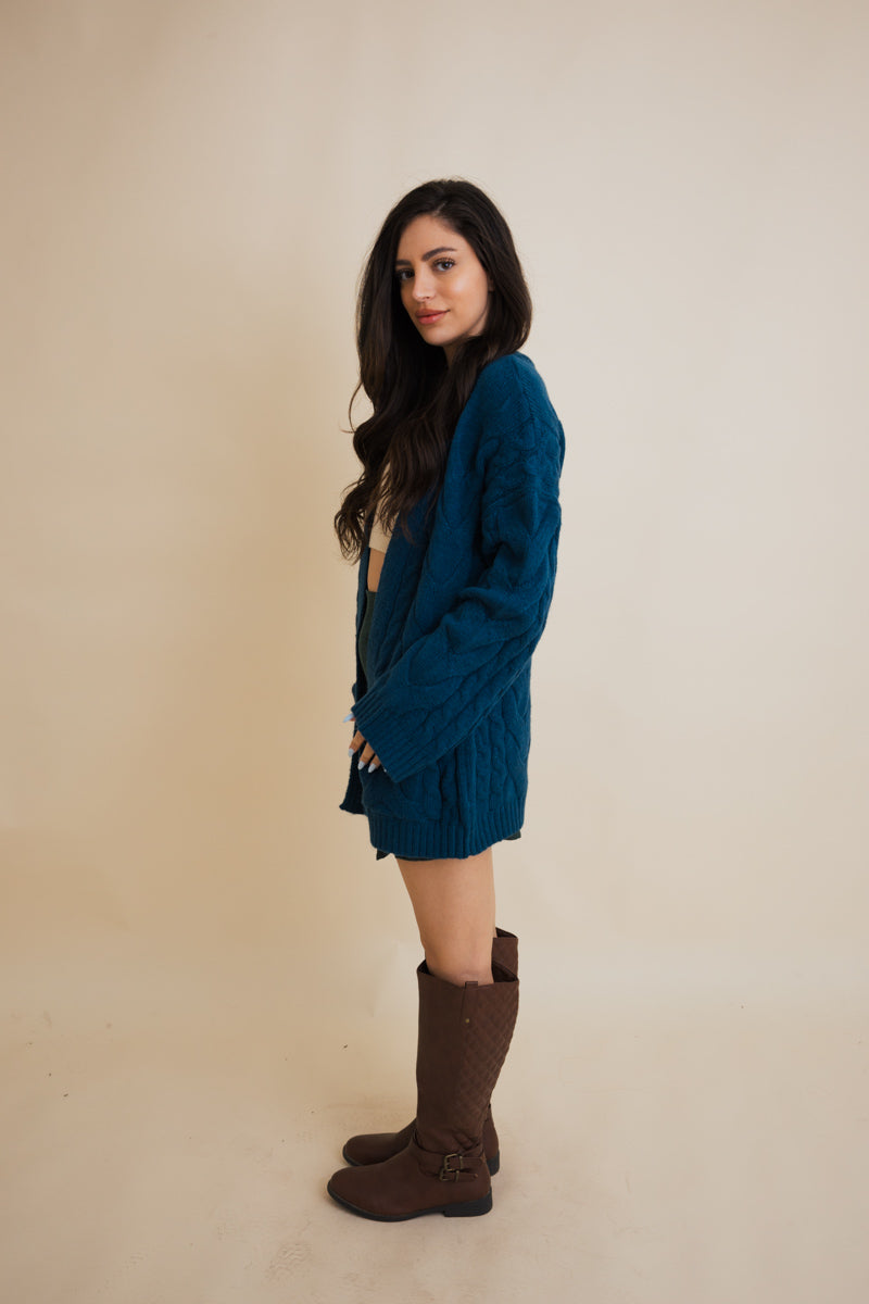 Dreamy Days Cable Knit Open Cardigan-Soul Flow Apparel