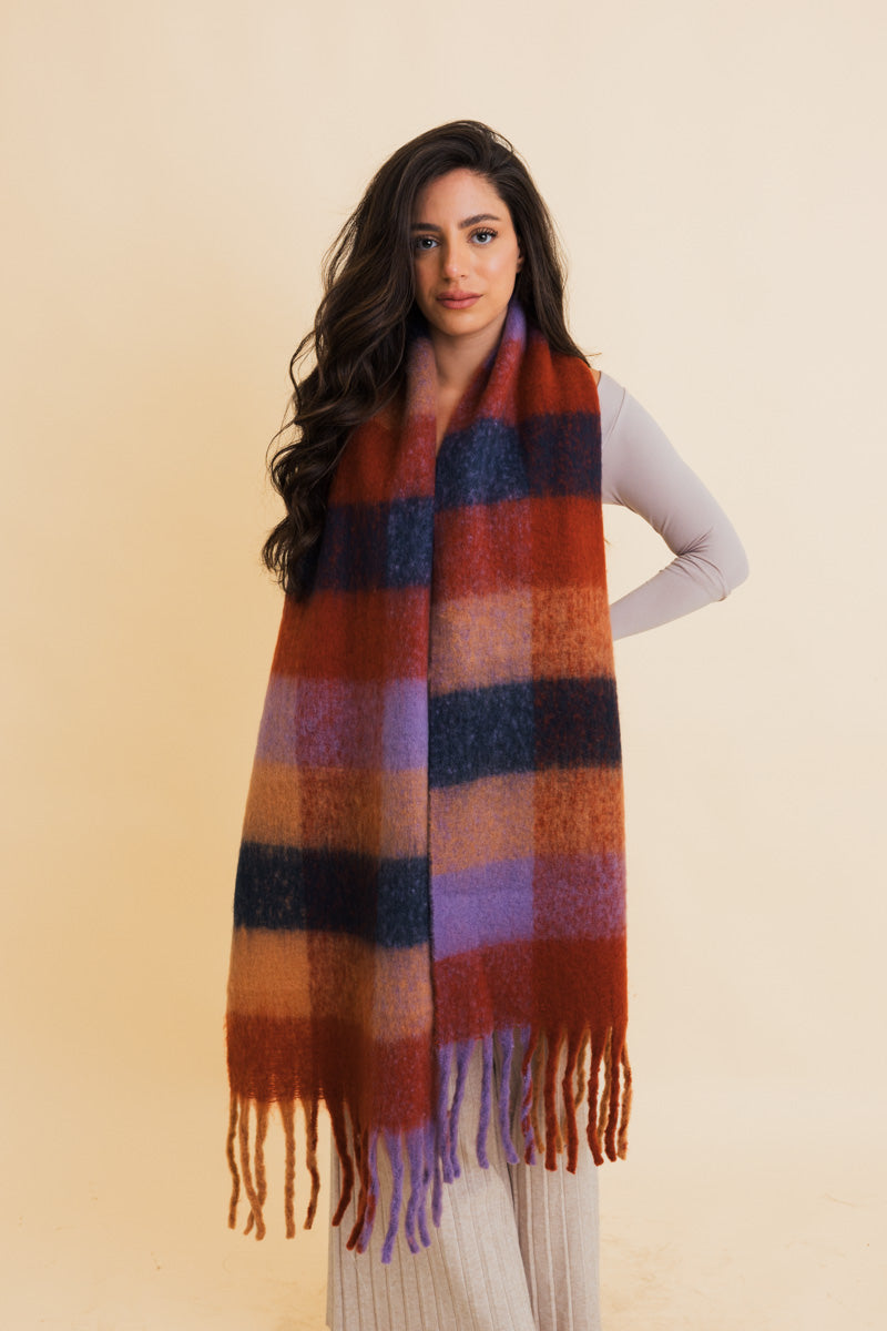 Cozy Breeze Oversized Fringe Scarf - Fall & Winter Essential-Soul Flow Apparel